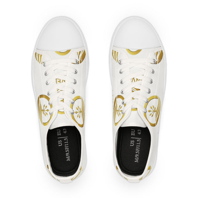 LUNVERO Pure White Gold Limited Edition Sneakers Unique Design Shoes, Perfect Gift for Sneaker Lovers