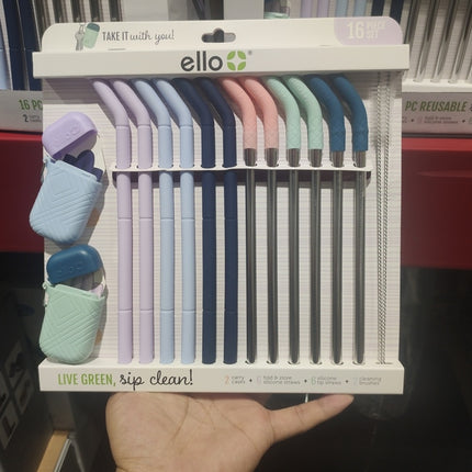 Pailles en acier inoxydable et silicone recyclables