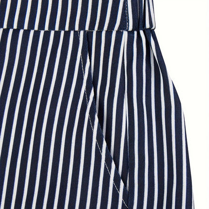 Women's Striped Print Casual Two-Piece Set