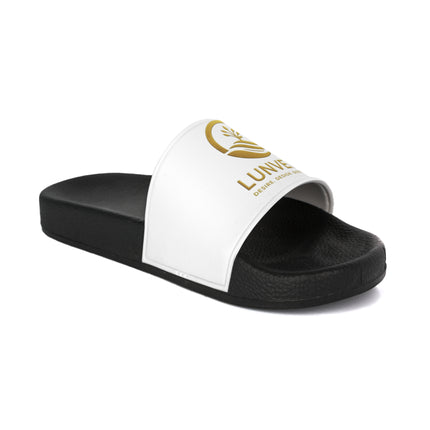 LUNVERO Premium Slides  White/Gold for Female -  Beach Trips, Gifts. Cool Vibe, Comfortable Fit
