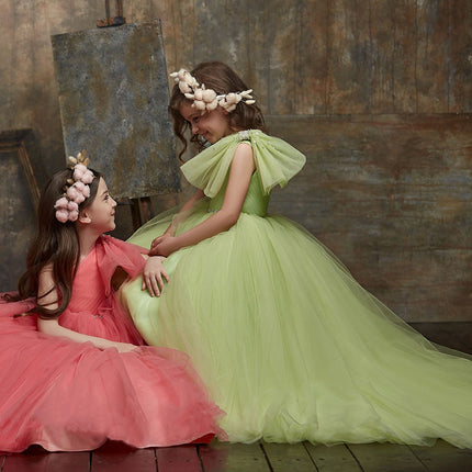 Girls’ Colorful Polyester Blend Dress – Bright Summer Outfit