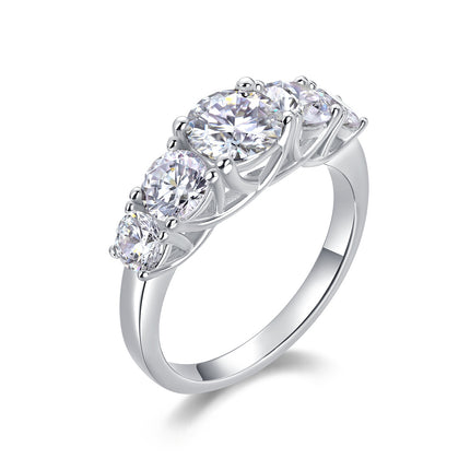 Celestial Radiance Luxury Moissanite Silver Fashion Diamond Statement Ring