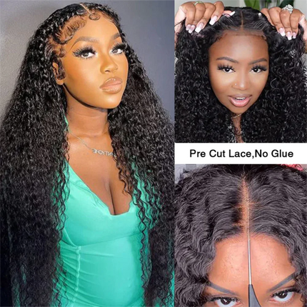 Deep Wave Lace Front Wigs Human Hair 4X4 Deep Wave Wig Lace Front Wigs Human Hair Curly Human Hair Wig PrePlucked Wigs For Women