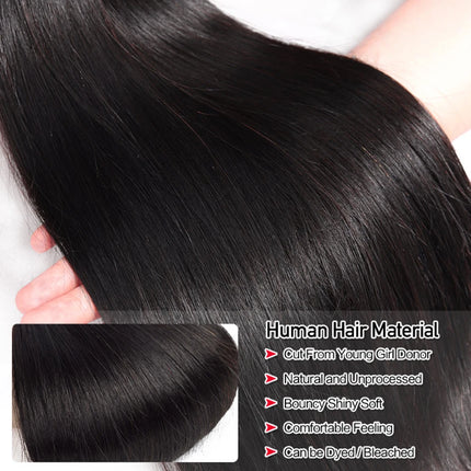 Bone Straight 13A Grade Human Hair Bundles With Closure Malaysian Unprocessed Frontal Tissage Bresiliens Bone Straight Virgin