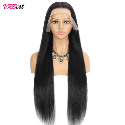 13x4 HD Transparent Straight Lace Frontal Wigs 12A Bob Wig Pre Plucked Glueless Full Lace Front Human Hair Wigs For Black Women