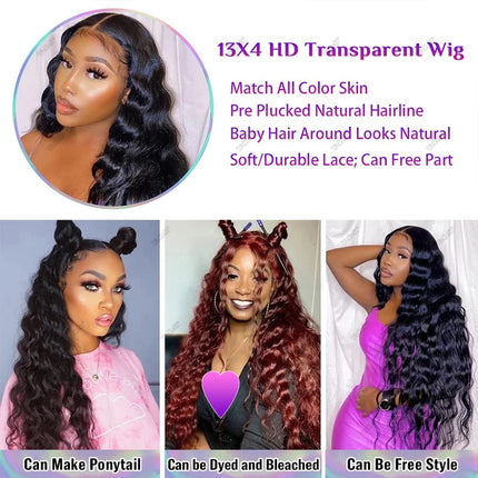 Loose Deep Wave Frontal Wig 13x6 HD Lace Frontal Human Hair Wigs For Women Brazilian 13x4 Lace Front Human Hair Wig Pre Plucked
