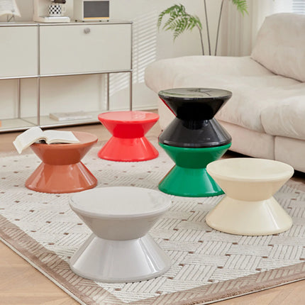 3 Tires Small Low Plastic Round Stool For Household Office Living Room Shoe Changing Nordic Creative Plastic Hourglass Stool