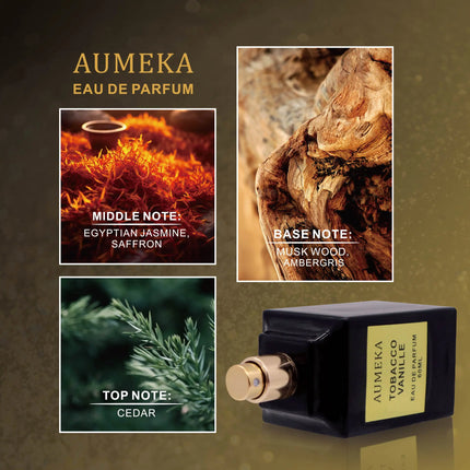 AUMEKA Perfume For Men Original Luxury Arabes Tobacco Vanille Oriental Spicy Eau De Parfum Man Gift Makeup 60ml AU0451﻿
