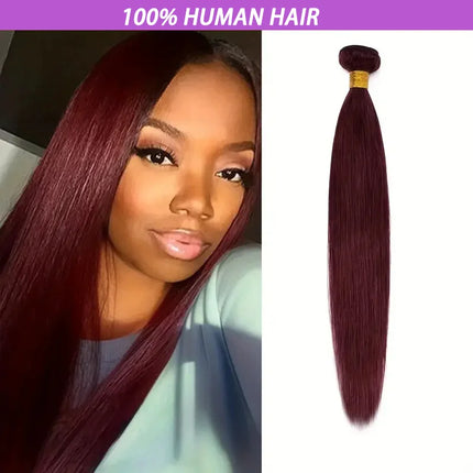 Burgundy Straight Brazilian Remy Hair Bundle 99J Wine Red Hair 1/3 Bundles Straight Sew in Hair Weave Remy Human Hair Bundle