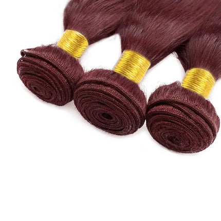 Burgundy Straight Brazilian Remy Hair Bundle 99J Wine Red Hair 1/3 Bundles Straight Sew in Hair Weave Remy Human Hair Bundle
