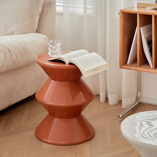 3 Tires Small Low Plastic Round Stool For Household Office Living Room Shoe Changing Nordic Creative Plastic Hourglass Stool