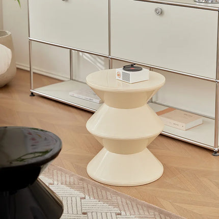 3 Tires Small Low Plastic Round Stool For Household Office Living Room Shoe Changing Nordic Creative Plastic Hourglass Stool