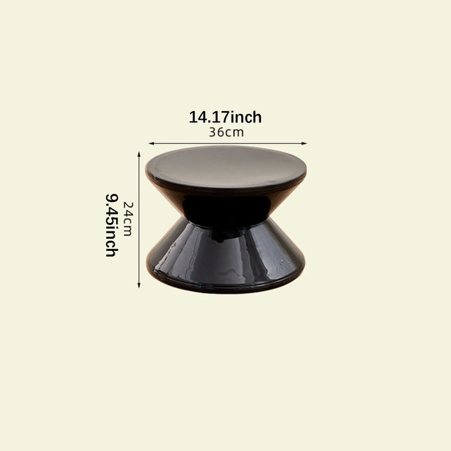 3 Tires Small Low Plastic Round Stool For Household Office Living Room Shoe Changing Nordic Creative Plastic Hourglass Stool