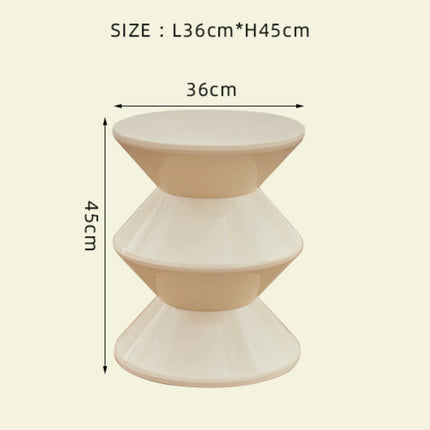 3 Tires Small Low Plastic Round Stool For Household Office Living Room Shoe Changing Nordic Creative Plastic Hourglass Stool