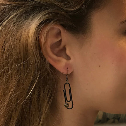 Black Personalised Paperclip Earrings | by lovedbynlanla-4