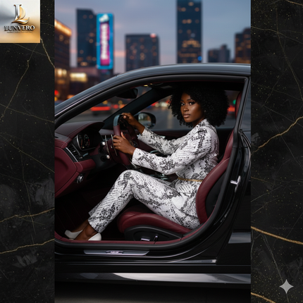 Serpent Silk Tailored Set: The 2025 Edition Snake-Patterned Blazer & Slim-Fit Power Pants