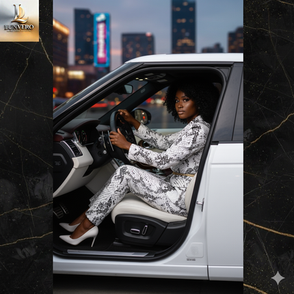 Serpent Silk Tailored Set: The 2025 Edition Snake-Patterned Blazer & Slim-Fit Power Pants