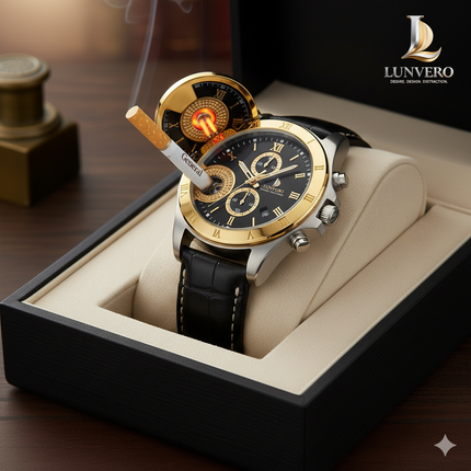 Vanguard Ember Watch Analog Timepiece with Windproof USB Lighter