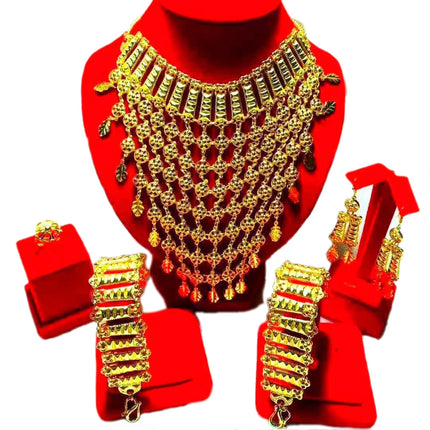 Hot Sale Luxury Trendy Popular Fashion Wedding New Arrivals Copper Gold Plated Party Gift Anniversary Jewelry Set