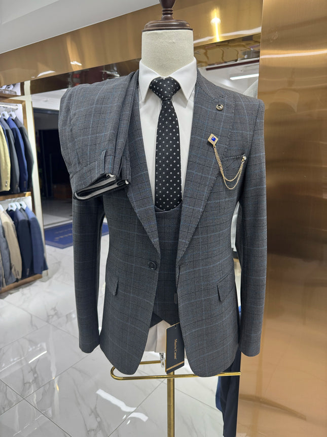 Costumes 3 pièces pour hommes, coupe slim, simple boutonnage, pour soirées, bals et événements sur tapis rouge, design luxueux