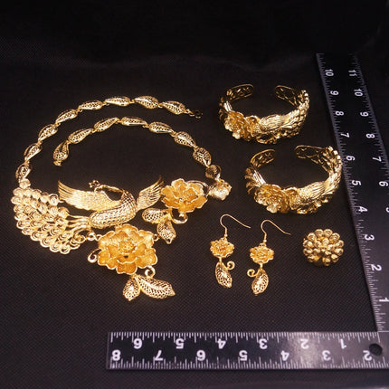 Hot Sale Luxury Trendy Popular Fashion Wedding New Arrivals Copper Gold Plated Party Gift Anniversary Jewelry Set