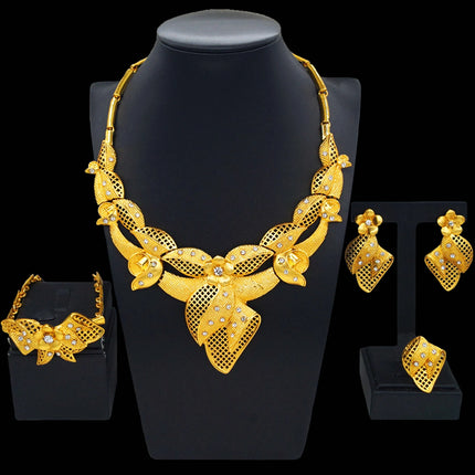 Factory  Gold Plated Jewelry Set Wholesale Bridal Necklace Jewelry Set Fashion Women Costume Pendant