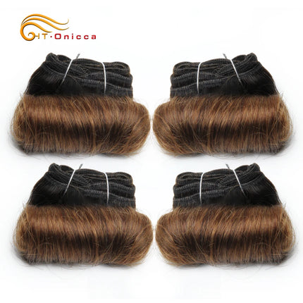 Curly Hair Bundles Indian Human Hair Weave Bundles 4Pcs/Lot Short Hair Products Wavy Bundles Human Hair Extensions