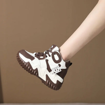 Women's High Top Chunky Platform Dad Sneakers Breathable Walking Tennis Lady Girl Fashion Platform Shoes for Women