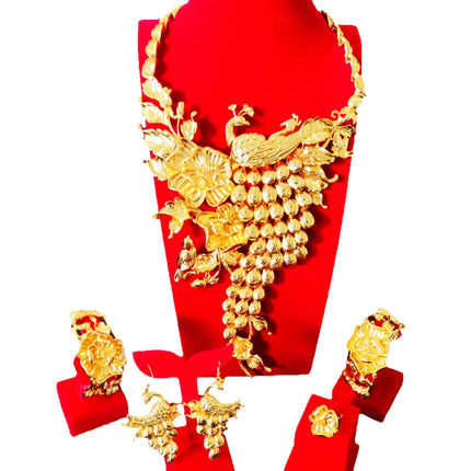 Hot Sale Luxury Trendy Popular Fashion Wedding New Arrivals Copper Gold Plated Party Gift Anniversary Jewelry Set