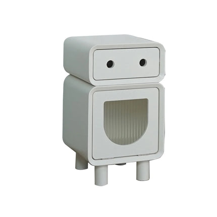 Table de chevet robot créative de style crème français, armoire en bois pour salon simple et chambre d'enfant, rangement mignon pour divers articles