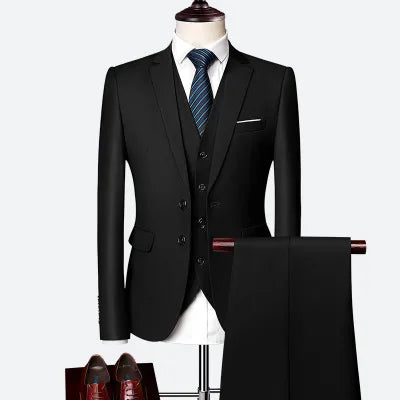 Jacket + Pant + Vest Latest Men Suit Men Business Slim Suits Sets Wedding Dress Three-piece Suit Blazers Coat Trousers Waistcoat
