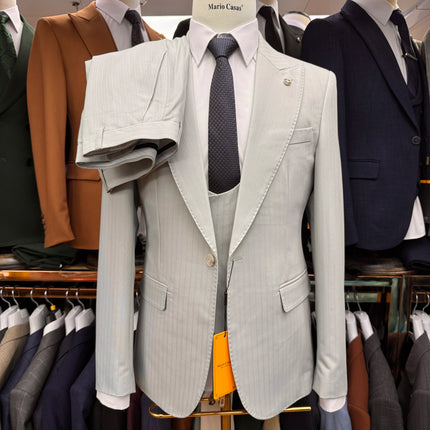 Green Mens Wedding Suits 3 Piece Set Slim Fit Single Breasted Jacket Vest Pants Luxury Groom Formal Evening Wear