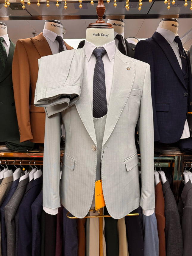 Green Mens Wedding Suits 3 Piece Set Slim Fit Single Breasted Jacket Vest Pants Luxury Groom Formal Evening Wear