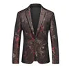 Men's Fashion Single Breasted Suit Spring and Autumn Casual Style with V-Neck Plus Size Single Button Closure