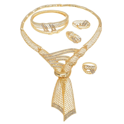 Zhuerrui Pendant Bangle Earrings Ring Chain Jewelry Set Italian Bridal Jewelry Set Women's Necklace Jewelry Set HN21031014