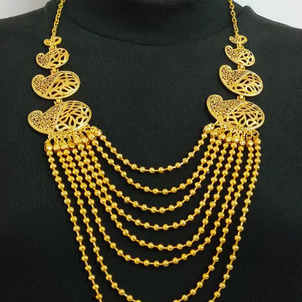 Dubai African Gold Color Jewelry Sets For Women Indian Jewelery Nigerian Necklace Ring Earring Wedding Accessories
