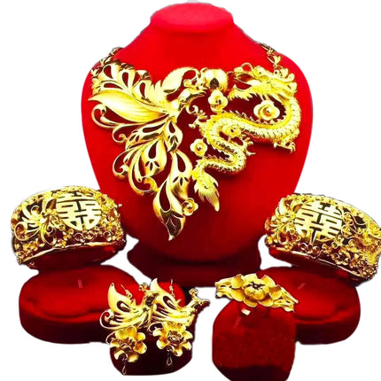 Hot Sale Luxury Trendy Popular Fashion Wedding New Arrivals Copper Gold Plated Party Gift Anniversary Jewelry Set