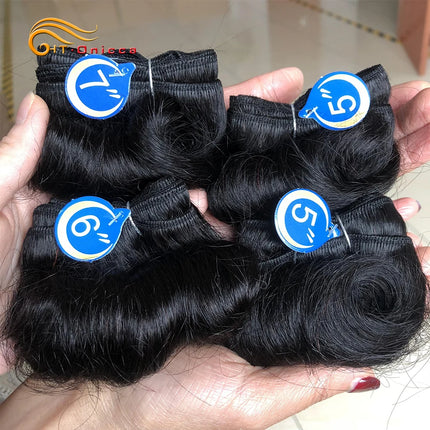 Curly Hair Bundles Indian Human Hair Weave Bundles 4Pcs/Lot Short Hair Products Wavy Bundles Human Hair Extensions