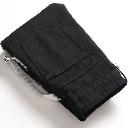 Strap Pants 2022 Wholesale Jeans for Men Fashion Black Pants