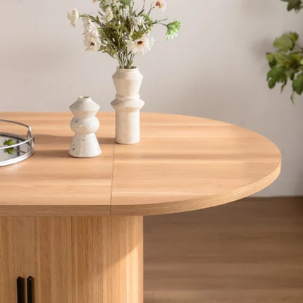 LUNVERO Modern Oval Dining Table Set