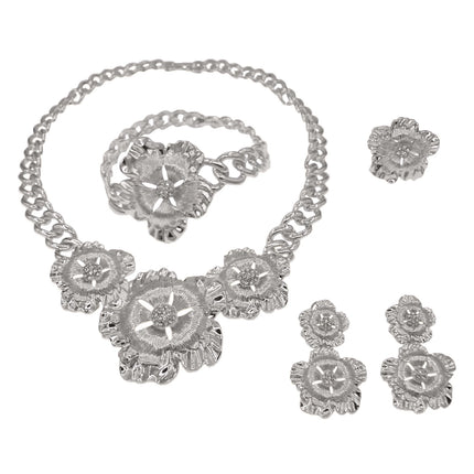 Yulaili High Quality Latest Italian Gold Style Silver Color Necklace Wedding Women Bridal Party Wholesale Jewelry Set