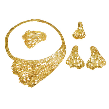 Zhuerrui Hot Selling 24K Good Jewelry Sets Cheap Bridal Wedding Necklace Jewelry Set Exquisite Women's Birthday Gifts H20183