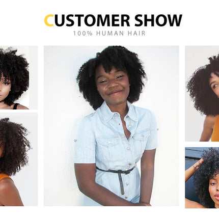 Afro Kinky Curly Wigs Full Machine Cheap Wig Sunlight Human Hair Wigs For Balck Women Remy Brazilian Short Human Wig