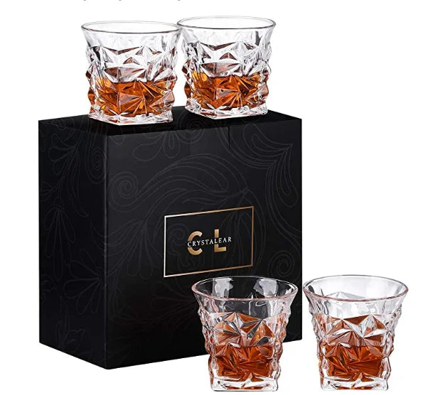 Vintage Classical Design Personalized Custom logo Gift Box Luxury Whiskey Wine Glass Set 4