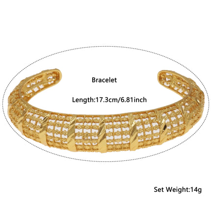 Zhuerrui Factory Plating Gold Alloy Jewelry Sets Hollow Out Bracelet Jewelry Set Exquisite Woman Christmas Gifts Party B0231