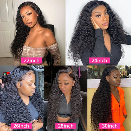 Curly Frontal Wigs 13x4 Transparent Lace Front Wigs Brazilian Deep Wave 5x5 Closure Wig 30inch Lace Frontal Wig Pre Plucked
