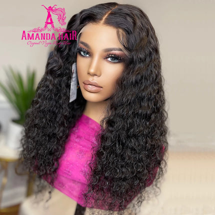 Curly Frontal Wigs 13x4 Transparent Lace Front Wigs Brazilian Deep Wave 5x5 Closure Wig 30inch Lace Frontal Wig Pre Plucked