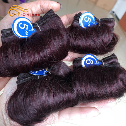Curly Hair Bundles Indian Human Hair Weave Bundles 4Pcs/Lot Short Hair Products Wavy Bundles Human Hair Extensions