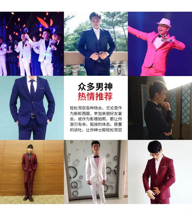 Veste + Pantalon + Gilet Dernier Costume Homme Hommes Affaires Slim Costumes Ensembles Robe de Mariée Costume Trois Pièces Blazers Manteau Pantalon Gilet