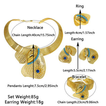 Zhuerrui's New Unique Set of Four Pieces of Jewelry with Unique Styling Is Designed As a Retro Luxury Wedding Anniversary Gift